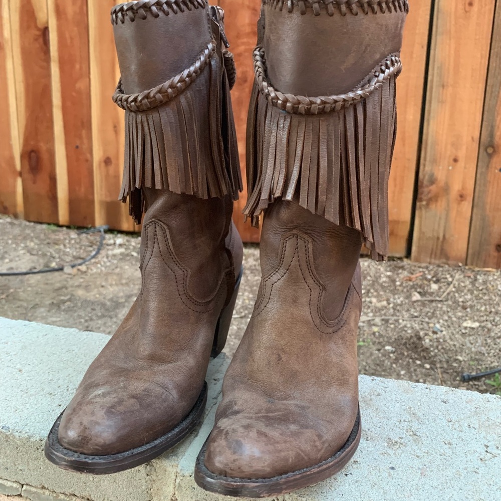 Distressed Fringe Old Gringo Cowboy Boots - Picture 1 of 3
